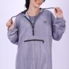 Gray waterproof half-zip pullover