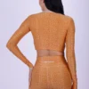 Apricot leopard long sleeve top