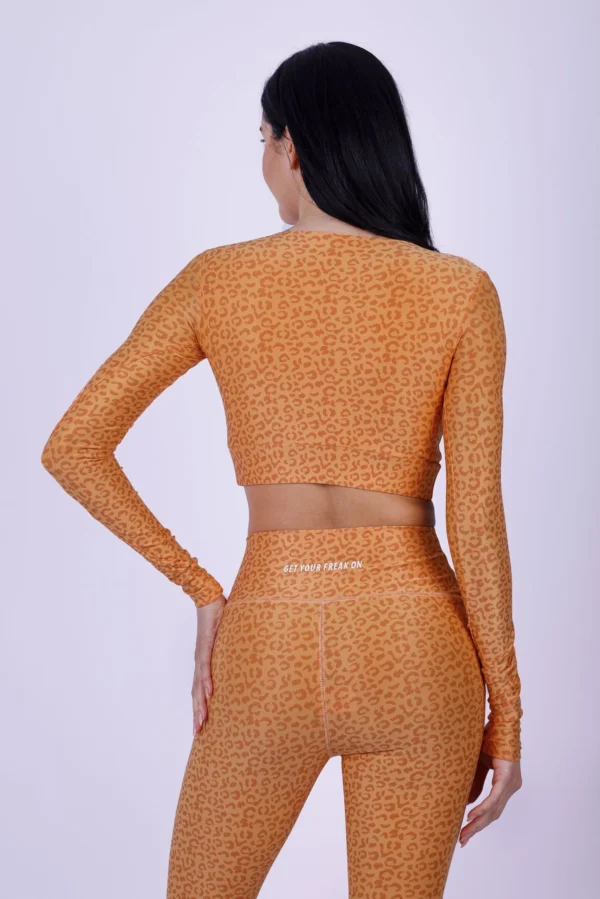 Apricot leopard long sleeve top