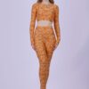 Apricot camouflage long sleeve top