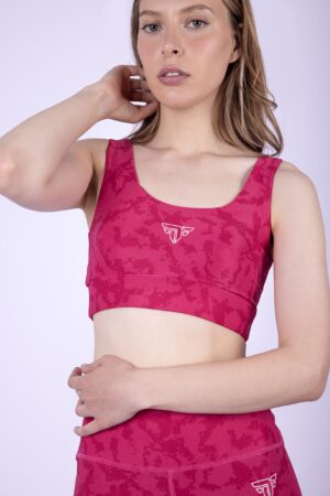 Fuchsia camouflage basic sports bra