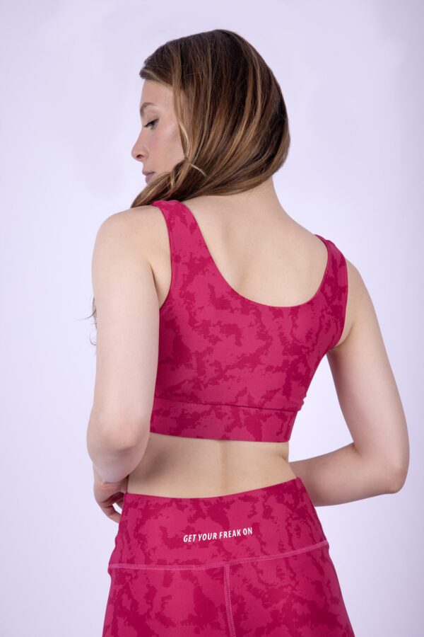 Fuchsia camouflage basic sports bra