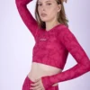 Fuchsia camouflage long sleeve top
