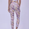 Colorful stripes printed capri leggings