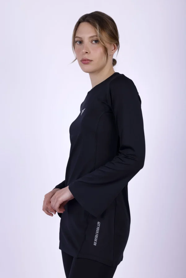Training bell sleeve top in black
