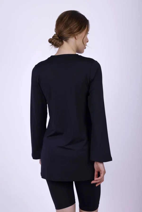 Training bell sleeve top in black